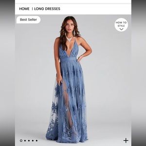 Brand new Windsor long blue dress. Size small